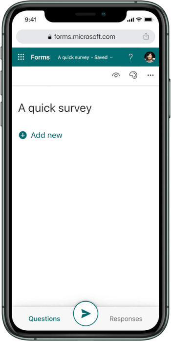 All question types supported, including advanced question types such as File Upload, Likert, Net Promoter Score.