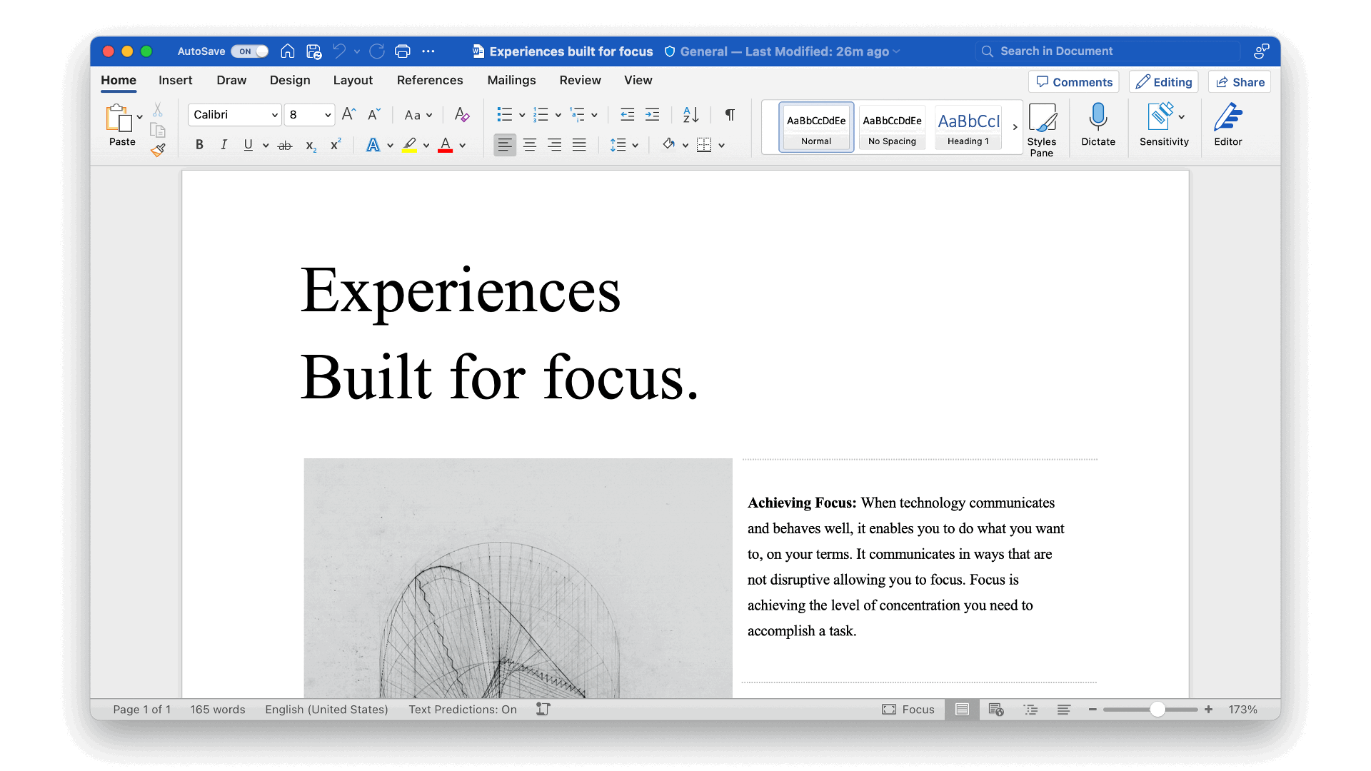 Documento di Microsoft Word su un dispositivo Mac con tema e interfaccia in alluminio.