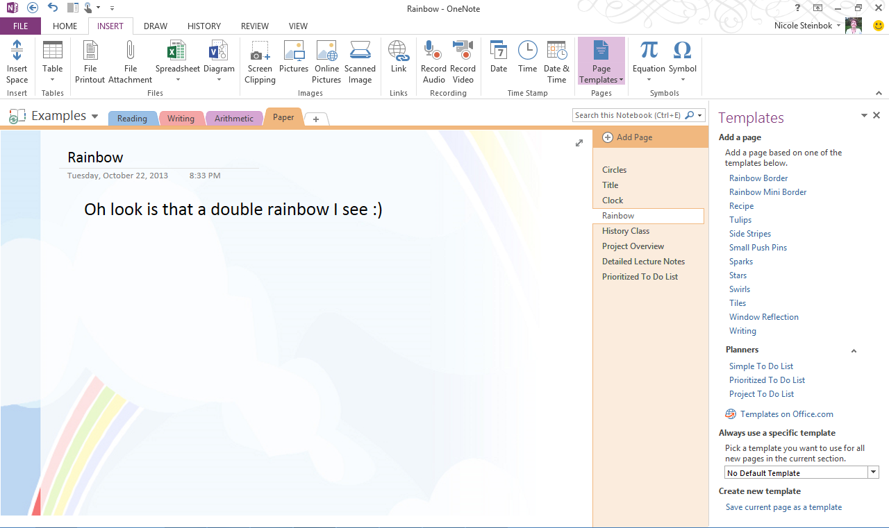 OneNote has more paper types than a stationery store.