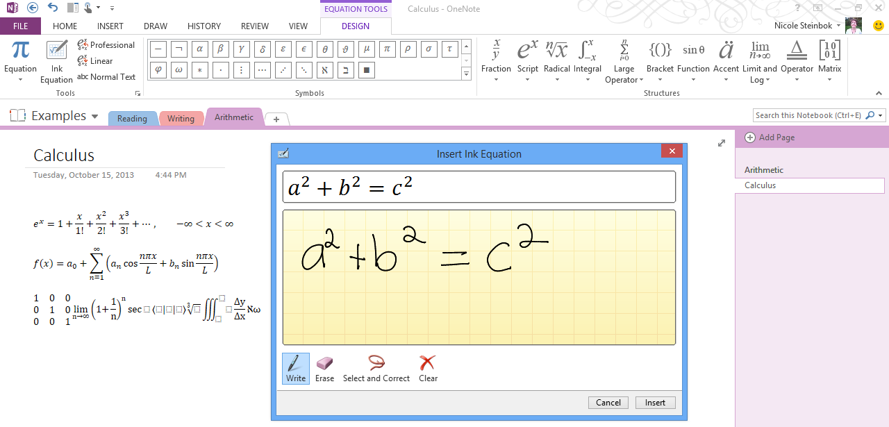 OneNote also can do calculus.