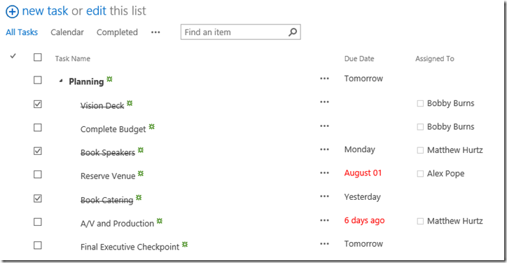 image checking off items in an excel list