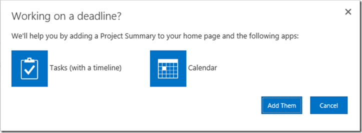 image "working on a deadline?" popup