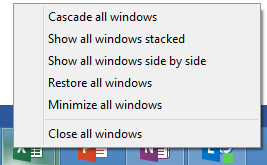 A view of the Windows Taskbar.