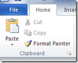 clip of home and file tabs