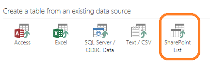 Add a new table from an existing data source.