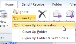 Click Clean up Conversation.