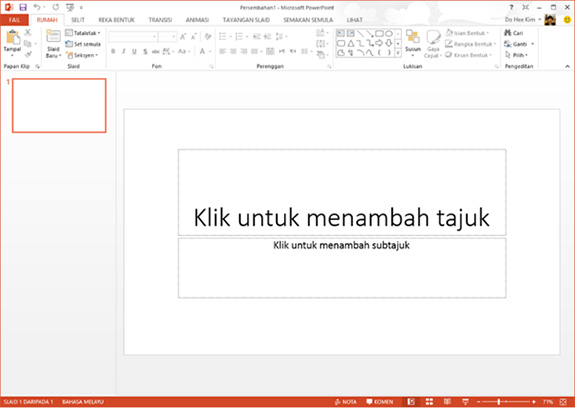 PowerPoint 2013 in Malay