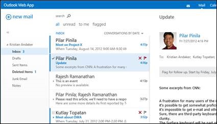 Quick delete buttons inline on items and all/unread/toMe/flagged filters above email list view