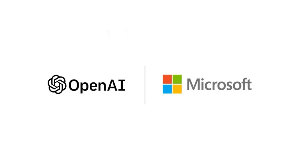 Open AI Microsoft logos