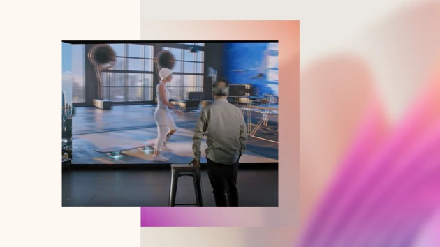 A still image from Microsoft's interview with Framestore for the Art in the Cloud series