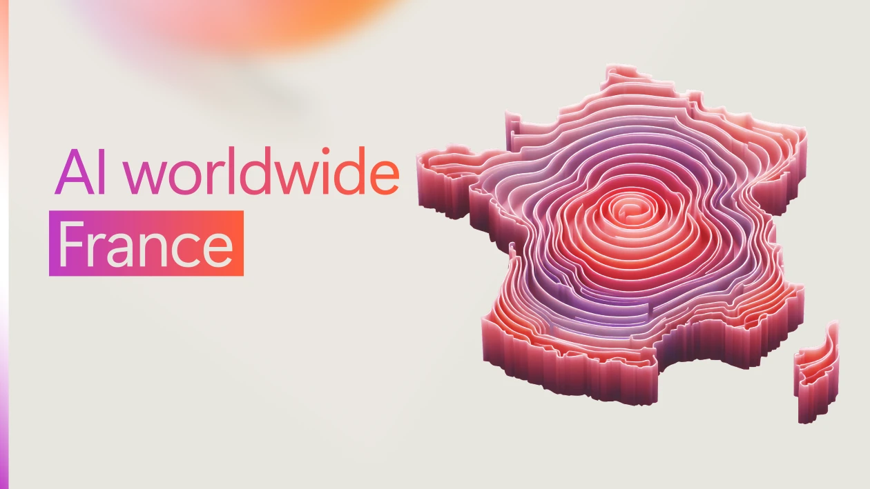 A decorative image with text reading "AI worldwide France."