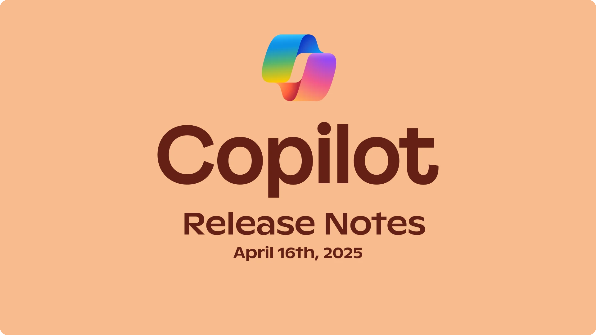 An orange background logo with a rainbow-colored Microsoft Copilot logo