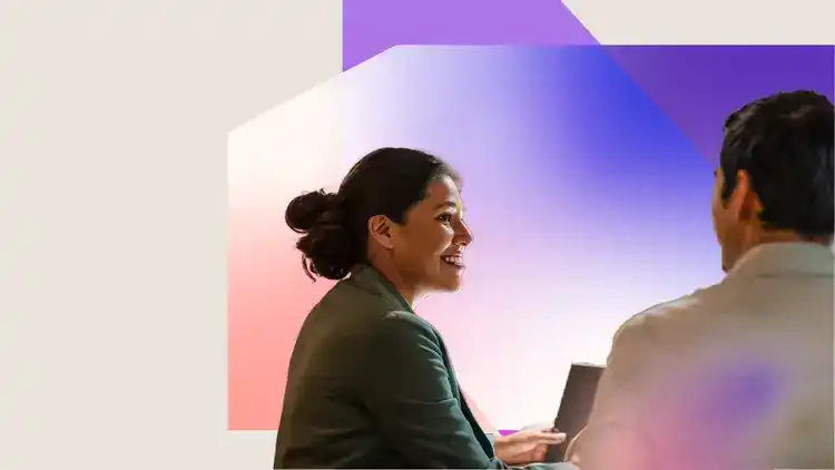 Two people having a friendly conversation