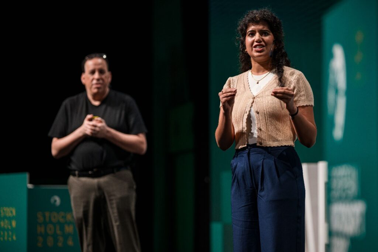 Stockholm conference speakers on stage