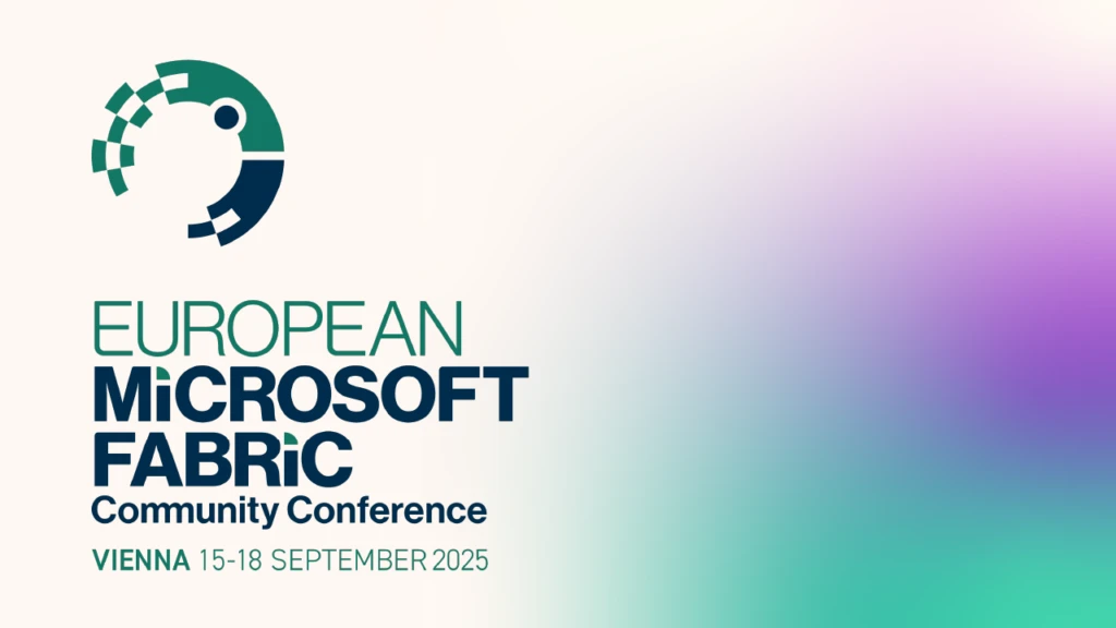 Text reads "European Microsoft Fabric Community Conference. Vienna, September 15 to 18, 2025.