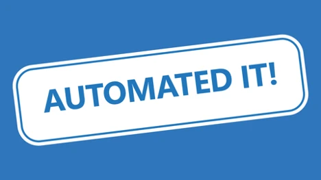 A blue box with the words Automated IT on the front.