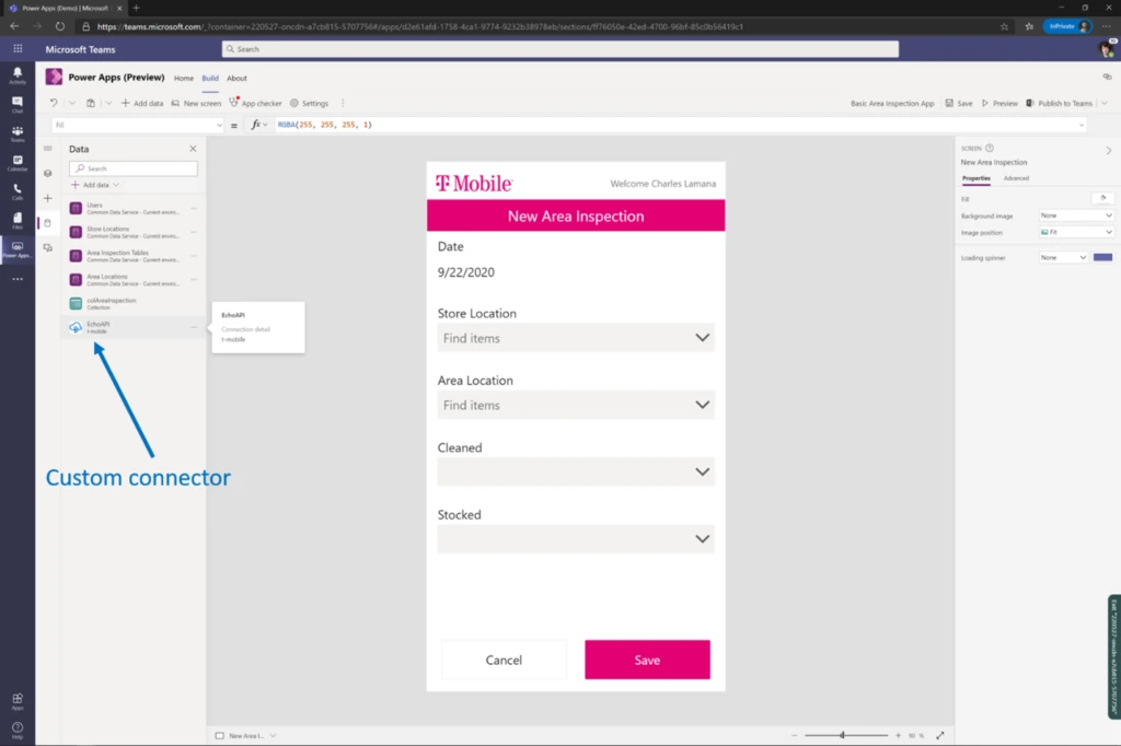 T-Mobile custom connect exported to Oakdale with Azure API Management.