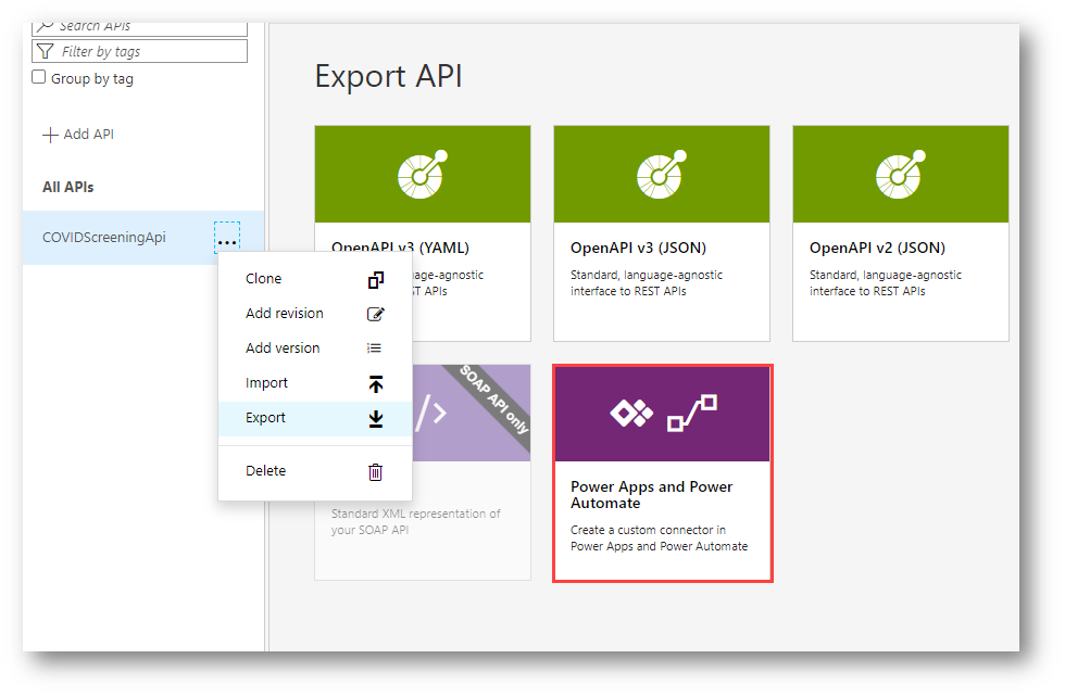 Publishing the API from Management to Microsoft Power Platform