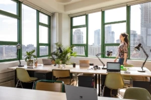 Young, small business female in modern workplace.