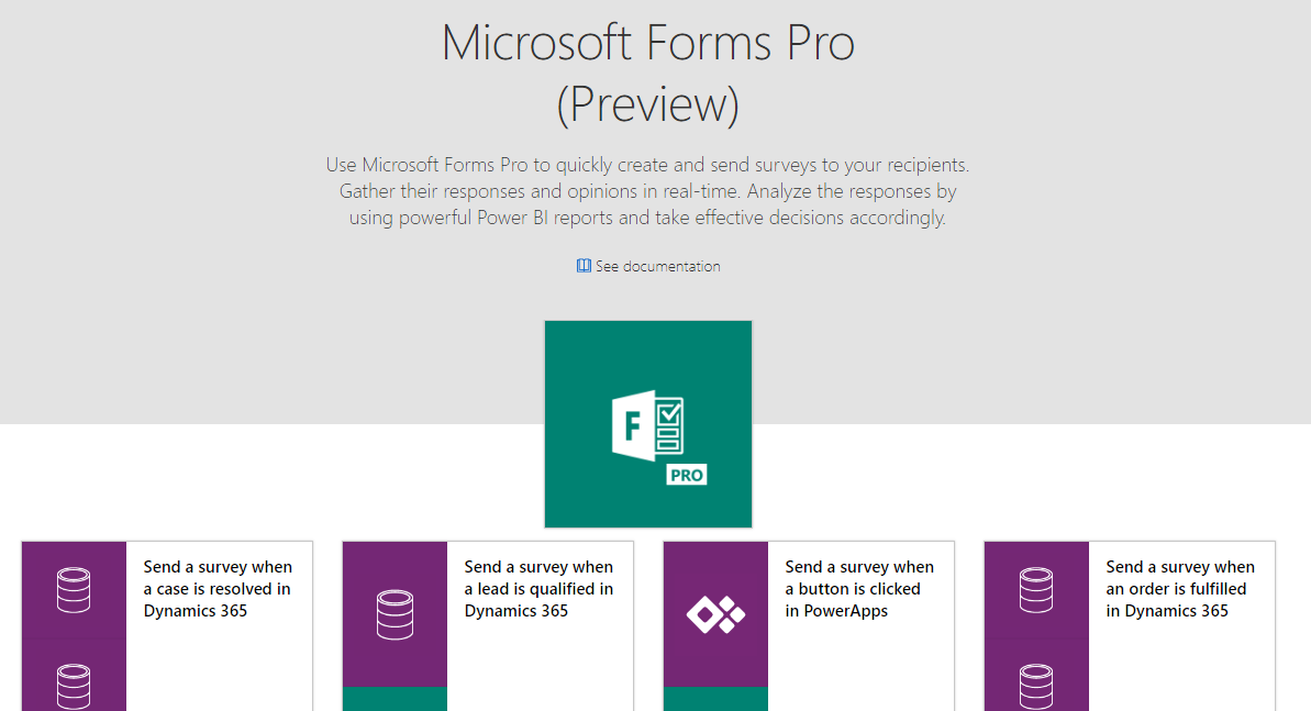 Microsoft Forms Pro Connector and Templates