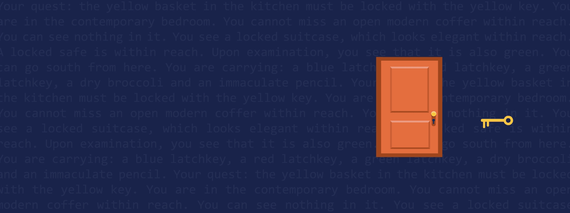 TextWorld Orange Door Key animation
