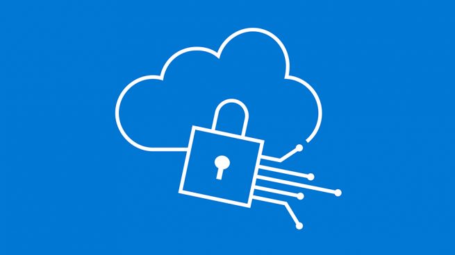 Graphic of a cloud with a lock overlaid.