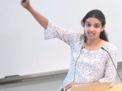 Rashmi Vinayak giving talk on Resource-Efficient Redundancy for Large-Scale Data Processing and Storage Systems at Microsoft Research