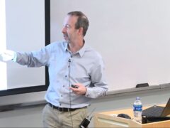 Peter Clark giving talk at Microsoft Research