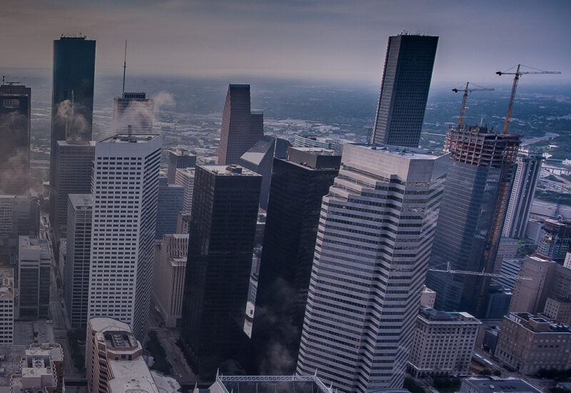 Drone view of downtown, Houston, Texas, United States
