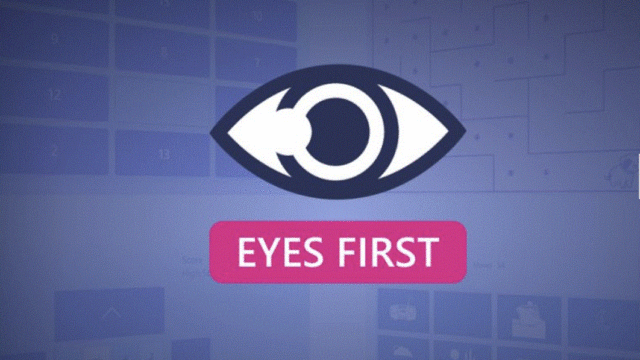 Eyes first logo with large eyeball