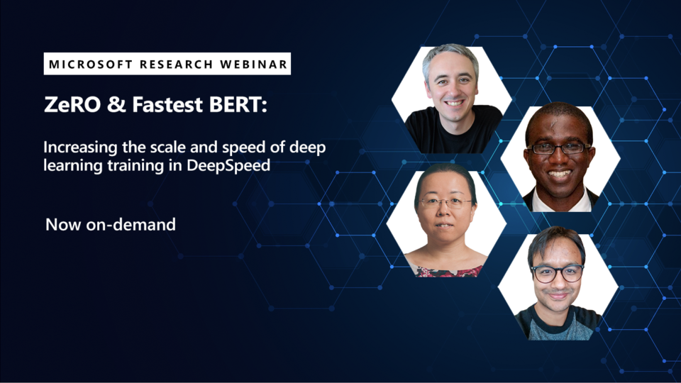 picture of each of the four presenters in the deepspeed webinar