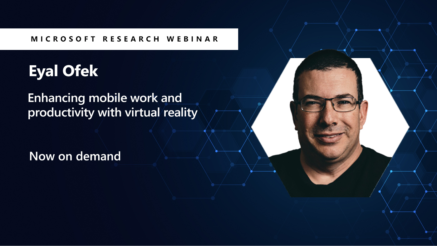 a picture of eyal next to his webinar title on virtual reality