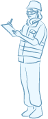illustration of person holding a clipboard