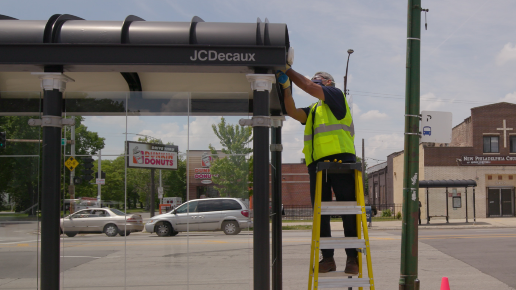 Urban Innovation: bus stop sensor installation in Chicago