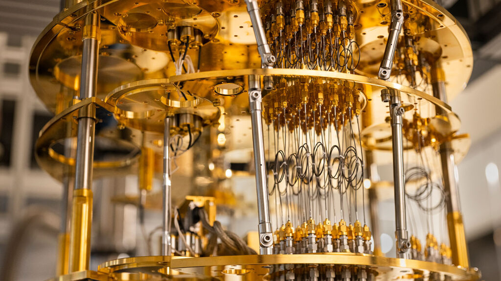 Photo of a quantum computer close-up