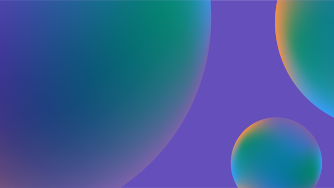 abstract multi-colored bubbles on a purple background