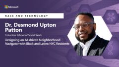 Dr. Desmond Upton Patton, Associate Dean for Innovation and Academic Affairs, founding director of the SAFE Lab and co-director of the Justice, Equity and Technology lab at Columbia School of Social Work
