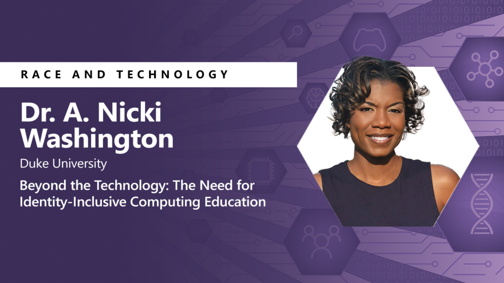 Dr. A. Nicki Washington giving a talk on The Need for Identity-Inclusive Computing Education at Microsoft Research