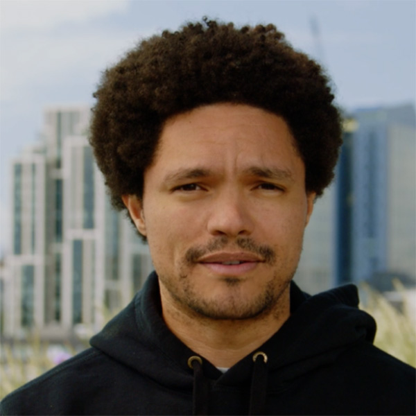 Trevor Noah looking at the camera