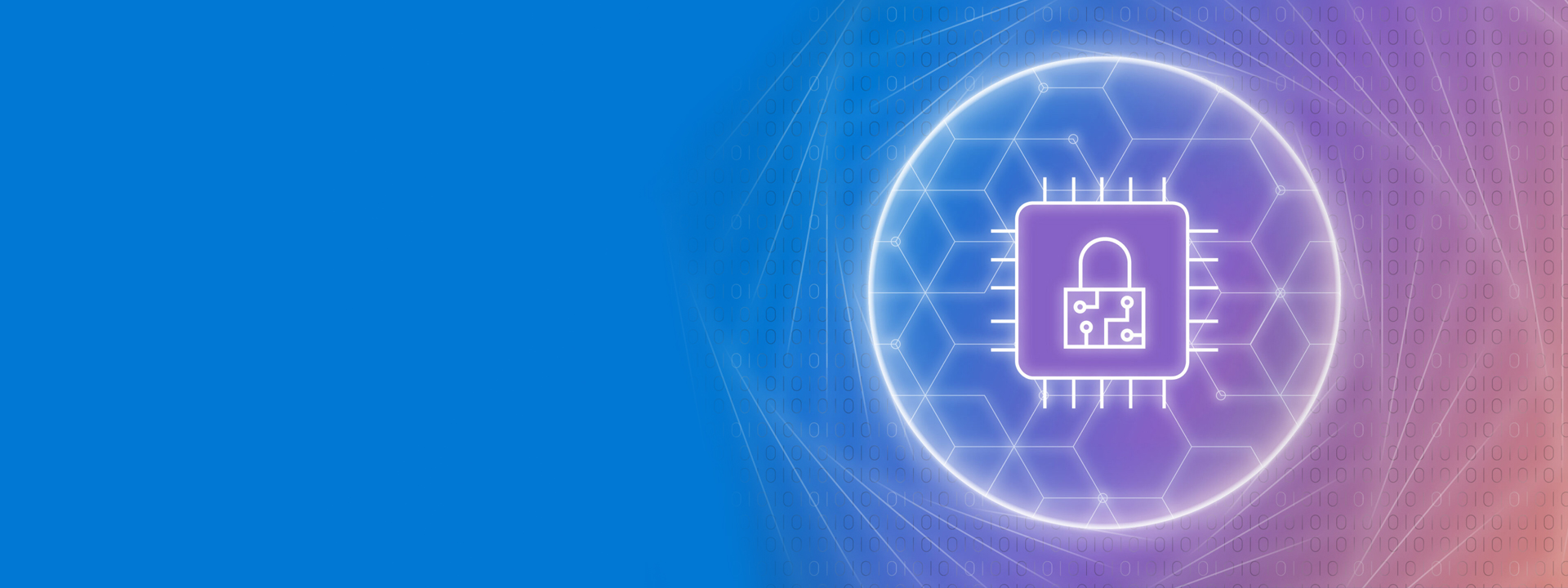 Microsoft confidential computing logo on an abstract blue and purple gradient background