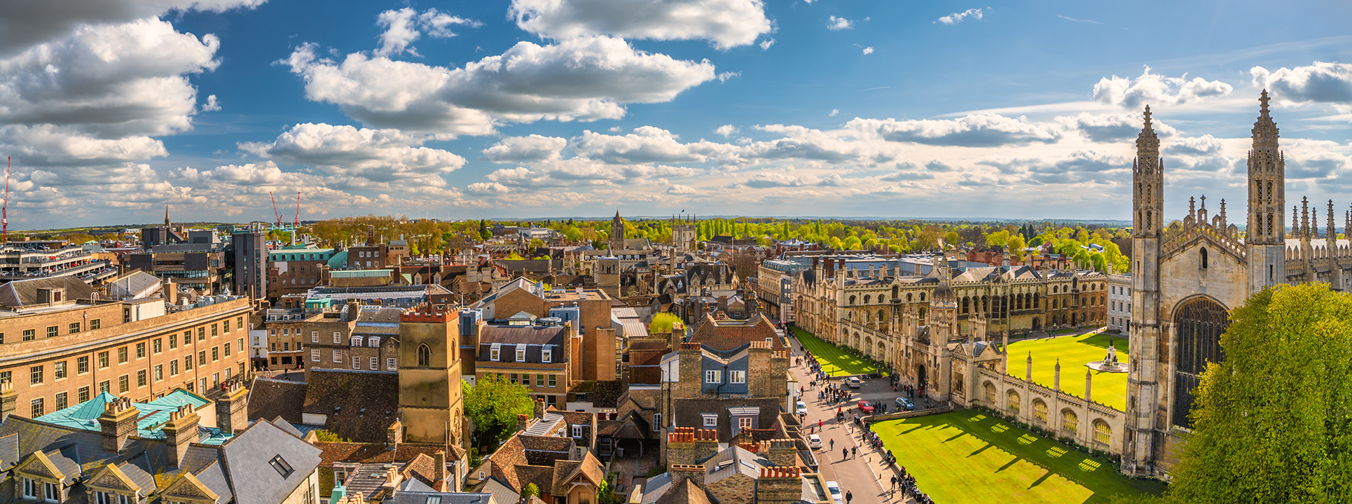 a view of a Cambridge skyline