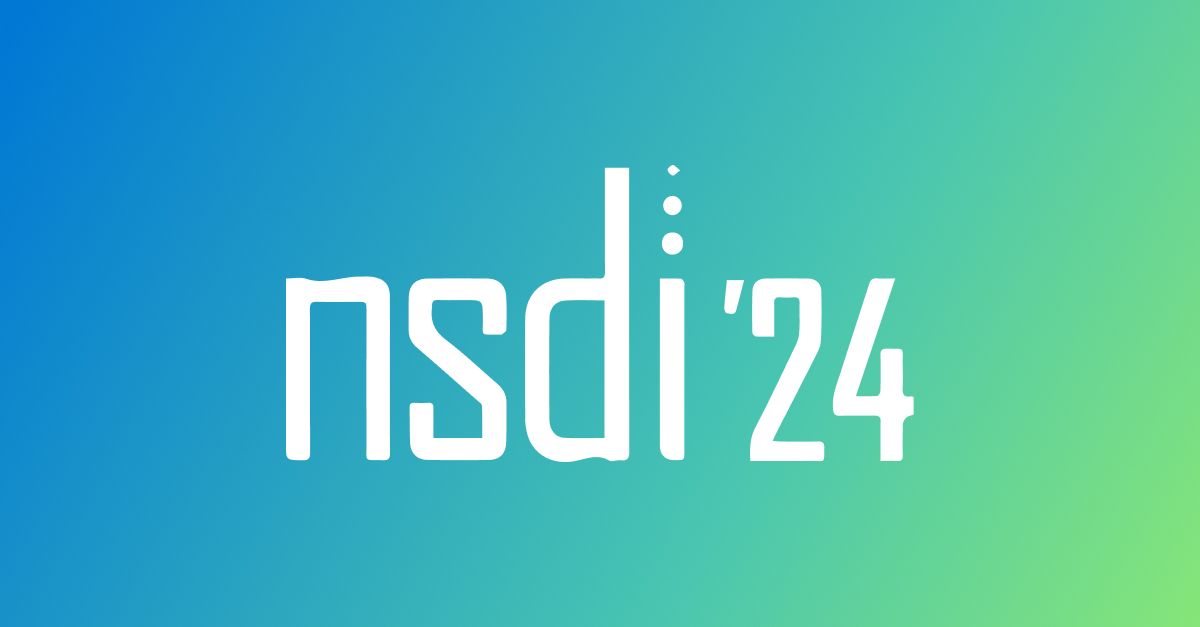 nsdi'24 logo in white on a blue and green gradient background