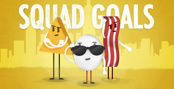 Third example of a drawing; digitally edited image of breakfast foods