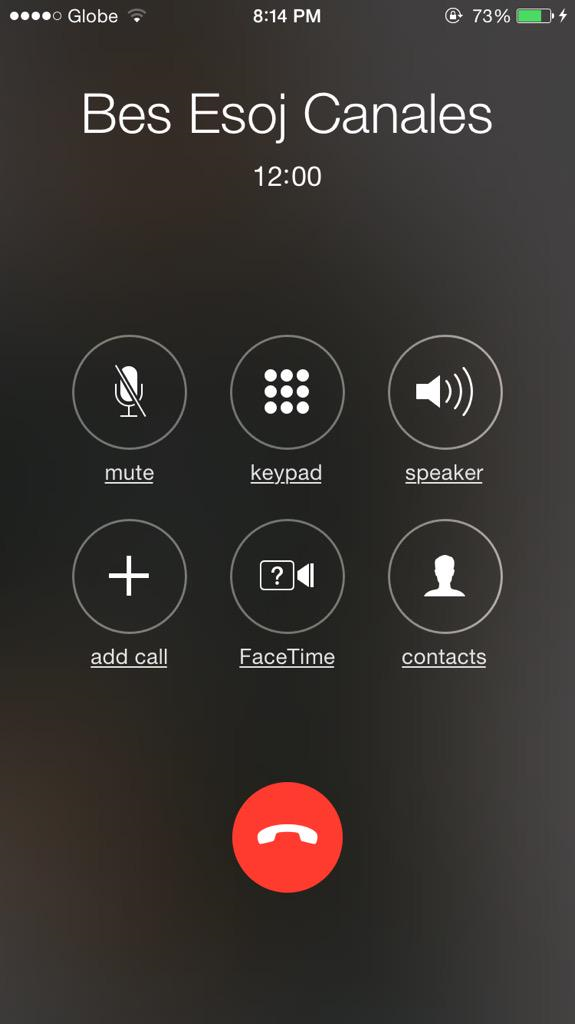 Third example of a screenshot; screenshot of phone call on iPhone