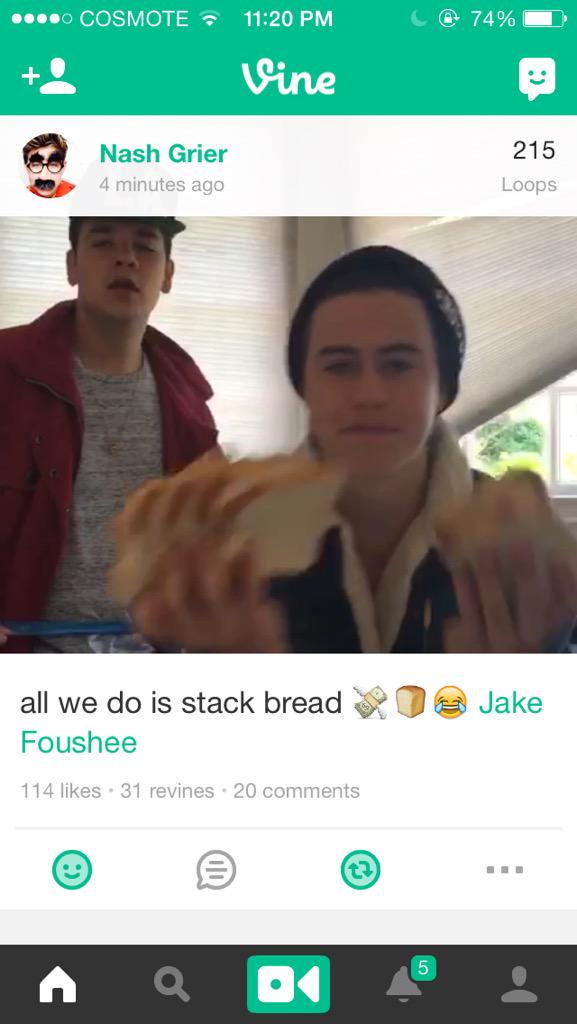 Sixth example of a screenshot; screenshot of Vine app on iPhone