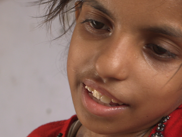 a close up of a person