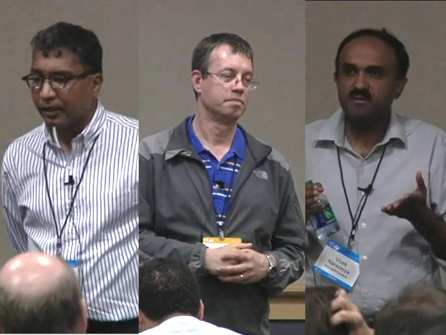 Raghu Ramakrishnan, Ion Stoica standing in a room