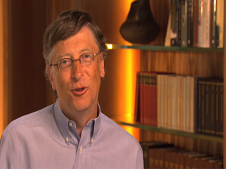 Bill Gates looking at the camera