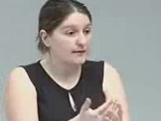 a close up of a woman