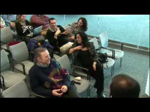 a group of people in a room